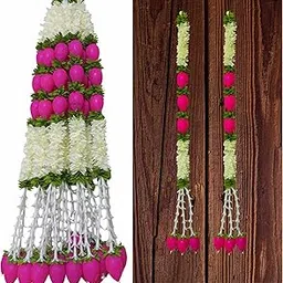 afarza Artificial Flower Garland Toran Lotus Wall Hanging for Door Entrance Home Decoration Backdrop Pooja Gift 36 Inch 2 Pieces-picture-29