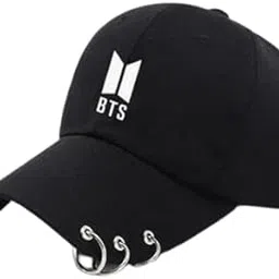Kid's Cap BTS Ring Cotton Sports Summer Cap for Boys & Girls Hat Suitable for Age 6 to 11 Years (Black)-picture-27