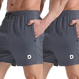 the duffers Men's Workout Shorts Combo (Pack of 2) | Gym, Training, Running, Sports Shorts for Men | 5 Inch Inseam | Quick Dry Stretchable Polyester with Pockets-picture-31