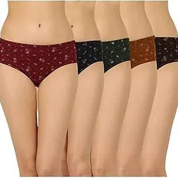 onehalf Womens Panties Innerwear Combo Printed Cotton Briefs Underwear Multicolor- Pack of 5-picture-42