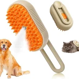 CURVE CREATION 3 in 1 Water Brush For Dogs Steam Brush For Dog Multifunctional Water Brush Cat Steam Brush Silicone Electric Massage Dog Comb USB Rechargeable Steamy Brush For Pet-image-90