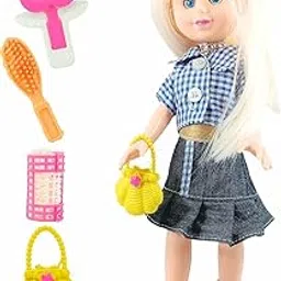 Ladli Blinking Eye Girl Doll Cool Blue Skult Dress Doll Toy for Kids Age 3 yr & Above (Multicolor)-picture-45