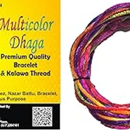 Gellon 10 Meter Multicolor Kalawa, Moli, Mauli, Kalava – Thread Roll – Dhaga Multicolor Color Malai Dori – Raksha Sutra for Kids Men & Women – Dora for Nazar Battu Bracelet (10 Meter) image 1
