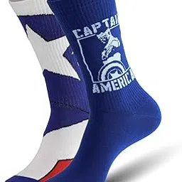 Marvel Captain America Men's Crew Socks - Comfortable | Stylish | Navy Blue, White | Pack of 2-image-61