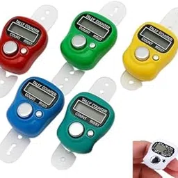 Mini Hand Tally Counter Finger Ring Digital Electronic Head Count,Japa Counter Counting Machine for Mantra Jap and Cricket Umpire and Various Counting Purpose Small-Multicolor (Pack of 5)-image-25