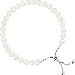 925 Sterling Silver Majestic Fresh Water Pearl Bracelet | Adjustable Bracelet | Gift For Women & Girls | 925 Stamp and Certificate of Authenticity-image-4