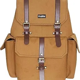 doreask Stylish 15.6" Laptop Bag With Pockets Vegan Leather Backpack Cotton Canvas For Men And Women I Multipurpose Bag I Travel With Adjustable Strap | Unisex Sling Bag For Office/Travel-picture-21