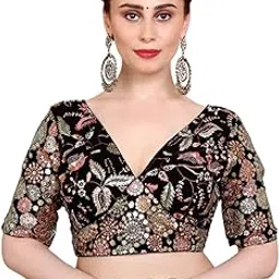 s salwar studio Salwar Studio Georgette Embroidered Readymade Alterable Blouse-picture-38