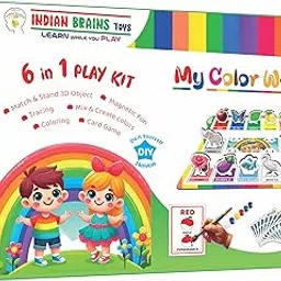 My Color World 6-in-1 Play Kit, Educational Learning Set with Magnetic Objects, Coloring Activities, Card Game for Ages 3-6 Years-picture-10