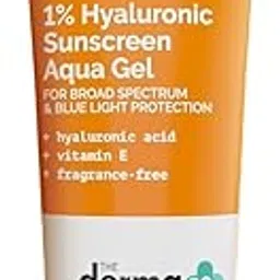 The Derma Co 1% Hyaluronic Sunscreen Aqua Gel SPF 50 PA++++ I For Oily, Dry, Acne-prone Skin | Ultra Lightweight Texture I Non-Greasy I No White Cast | Broad Spectrum Protection & Blue Light Protection | For Men & Women | 30 g-image-10