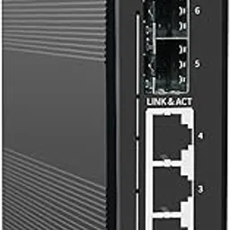 4-Port Hardened Industrial Gigabit 2+ Managed DIN-Rail Switch, 4x10/100/1000Base-TX +2x1000Base-FX SFP 6X, Network Ethernet Gigabit Switch-image-5