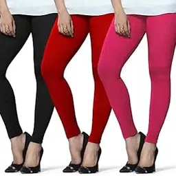 lyra Women Solid Premium Cotton Ankle length Leggings | Mid-Waist | Fashionwear-picture-59