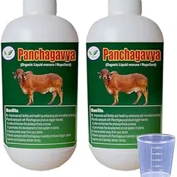 Iagrifarm Panchagavya Organic manure - 2 Liter - with Measuring Cup 50ml - Growth Promoter - for All Crops image 1