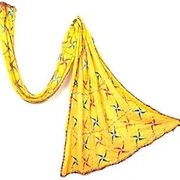 Women's Indian Handicraft Chiffon Phulkari Dupatta (Yellow , 2.25 m)-image-42
