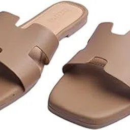 ozuri Women's Casual Comfort Slip-Ons Flat Sandals - (10583) | Smart-Casuals Open Toe Flats | Easy-to-Wear Convenient Backopen Design Sandals-picture-18