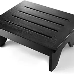 Carpentray One Step Stool for Adults 3.5" - Wooden Step Stools for Bed - 200lbs Safety Stepping Stool Bathroom Aid for Handicap (Black, 6.5 Inch Height) image 1