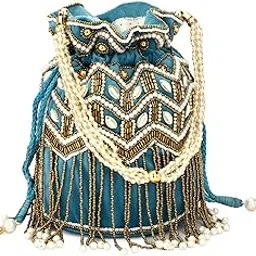 fashion overseas Handmade Wedding Bag Stylish Color & Design Women's & Girl's Wristlets Potli-picture-43