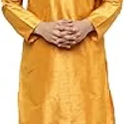 amazon brand - anarva Men's Dupion Silk Embroidered Kurta & Pant Mandarin Collar Ethnic Motifs Festive Party Dress image 1