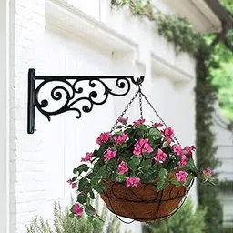 REAL ECO STAR Metal Wall Hook Hanging Plant Bracket | Decorative Straight Plant,Hanger for Pots, Bird Feeders, Planters, Lanterns, Cotton, Wind Chimes Indoor and Outdoor (Pack of 1, Black 39)-image-48