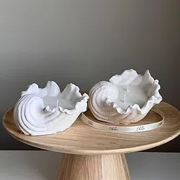 Kitty Cat® Aesthetic Soy Wax Scented Candles | Reusable Concrete Sea Shell Jars | Vanilla Aroma | 12+ Hours Burn Time | Perfect Home Decor for Bedroom, Office & Hostel Gifting (C)-picture-53