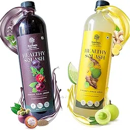 SSF Supreem Super Foods Normalife Kokum Tulsi Jeera and Ginger Lemon Amla Squash Combo Pack - 700ml Each | Immunity Booster | Diabetic Friendly - Low Gi | Perfect Summer Drink | Aids Digestion-image-2