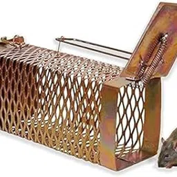 Rat Trap, Metal Mesh Design, Reusable Rodent Cage, Spring Loaded Humane Mouse Catcher-image-0