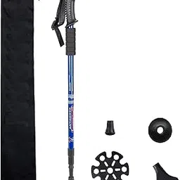 WISCOT Pack of 1 Aluminum Collapsible Hiking Poles - Lightweight, Anti-Shock Trekking Sticks for Unisex - Adjustable Walking Poles with All Terrain Accessories and Carry Bag-image-13