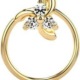 Hallmarked Gold & Certified Lab Grown Diamond 0.03cts | Nosepin For Women/Girls | Stylish & Elegant | VGNP0086-image-1