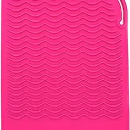 Curling Iron Holder, Heat Resistant Silicone Mat, Portable, Fast Chilling, Food Grade Material for Curling Iron, Hair Straightener, Curling Wand Storage, Pink-picture-15