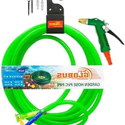 GLOBUS1812-GARDEN HOSE STEEL Hanger 6"(150mm) & (33 Feet/10 Mtr),Size(1/2"/12.5mm) TRANSPARENT GARDEN NYLON HOSE & SPRAY GUN BRASS/ADAPTER/CONNECTOR/2- CLIPS/1BUTTERFLY CLIP/2Screws/2Sockets.-image-37
