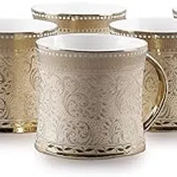 Saaikee Tea Coffee Cups for Kittchen & Dining Table Bone China Printed Set of 6 (160 ML)-picture-25