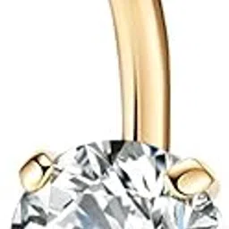 via mazzini Metal Gold Plated Crystals Charm Belly Button Navel Ring for Women and Girls (BB0156) 1 Pc-picture-49
