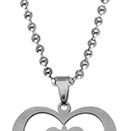 shiv jagdamba Valentine Gift Heart Shape Dog Lovers Gift Silver Stainless Steel Pendant Necklace Chain LCShiv0011-picture-33