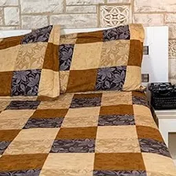 VEAHOME Dotted Flower Pattern | Soft Cotton Blend | Modern Minimalist Design | Lightweight & Durable Double Bed Cover for Home Décor-picture-12