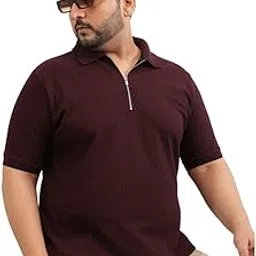 UNSTD Men Plus Size Regular Fit Zipper Polo-image-9