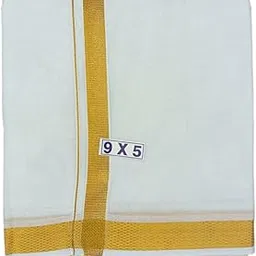 exclusive dhoties Men's Cotton Dhoti Gold Zari Border With Angavastram/Towel-picture-12
