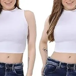 Meraone Women's Fitted Stretchy, Ribbed & Summer-Ready Crop Tank Top Combo of 2 – Minimalist & Comfortable-picture-31