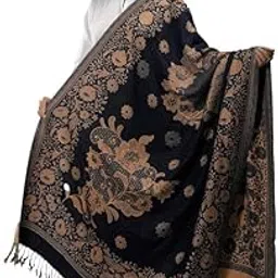 Women's Kashmiri Warm Woolen Shawl, Printed Desgin, Reversable Shawl, Funda desgin, Pashmina Thread| Winter Wear|Handloom Desgin|-image-96