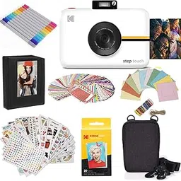 Zink Kodak Step Touch | 13MP Digital Camera & Instant Printer with 3.5” LCD Touchscreen Display, 1080p HD Video (White) Gift Bundle-picture-16