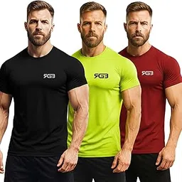 3Colors Men’s Polyester Round Neck Half Sleeve T-Shirts – Pack of 3-image-27