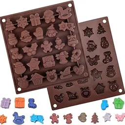 HUSAINI MART | ✰✰✰ 26 Christmas Chocolate Mould, 1 Pack 25-Cavity Xmas Silicone Mold Candy Mould Non-Stick Cake Baking Tool with Christmas Themed Shapes for Chocolate Cake DIY-image-13
