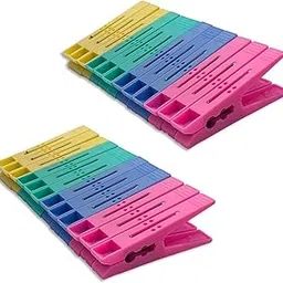 DECOFOLD Big Size Multicolour Cloth Clips for Drying Clothes/Plastic Hanging Pegs/Pins with Storage Box (24 Pcs)-picture-10