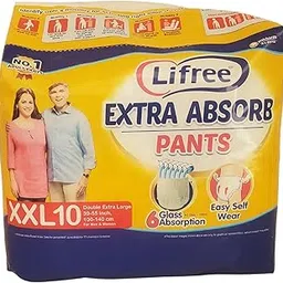 Lifre Extra Absorb Adult Diaper Pants Unisex, (XL), 10 Pieces, Waist size - 39-55 Inches, 100-140 cm (Pack of 1)-picture-59