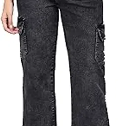 macgrow Straight Fit Women/Girl's Fully Stretchable, Super Soft Fabric, High Rise Cotton Blend Cargo Jeans-picture-20