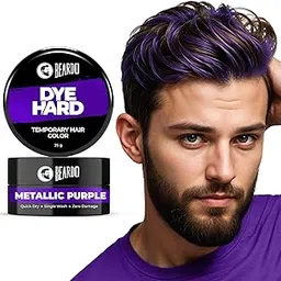 Beardo Dye Hard Temporary Hair Color - Metalic Purple, 25g | Temporary 1-Day 1-Wash | DIY Instant Hair Color Makeup for Men | No Bleach | No Ammonia | No Damage-picture-21