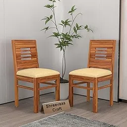 Sheesham Wooden 2 Dining Chair Set for Living Room | Solid Wood Study Chair for Living Room | Office Chair for Home & Office | Rosewood Chair Set (Honey B, Set of 2)-picture-27