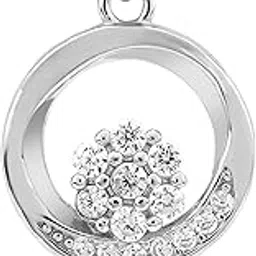 zisthi 925 Sterling Silver Cubic Zircon Flower Pendant for Women & Girls-picture-14