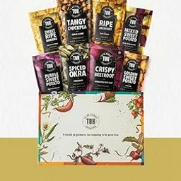 TBH - To Be Honest Assorted Healthy Fruit & Vegetable Snacks Gift Pack | Gluten Free | Vegan Friendly Snack | Low Fat | 50% Less Oil | No Preservatives - Pack of 8 - (510 GM)-picture-25
