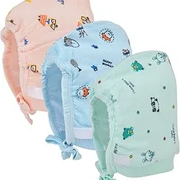 kike Newborn Baby Unisex Heavy Winter Care Soft Hosiery Cotton Printed Multicolor Woolen Cap-picture-58