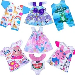 ARTST Alive Baby Clothes, 7 Sets Baby Doll Clothes Accessories Dress Swimsuit Outfit for 10-12 Inch Dolls Girls Birthday Xmas-picture-30